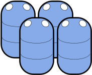 A pallet of Greenzyme contains 4 drums for a typical treatment. / Un paquete de Greenzyme contiene 4 tambores para un tratamiento tpico.